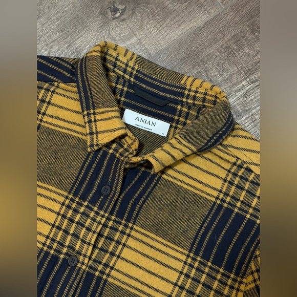 ANIAN Sunday Flannel Shirt - Women’s - gold/navy - XL - Picture 8 of 11